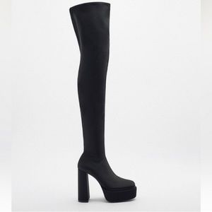 ZARA THIGH HIGH PLATFORM BOOTS
